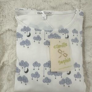 Camille and Sophie White and Blue Patterned pajamas set